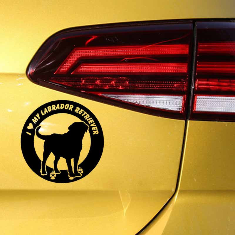 Fashion 15CM*15CM I Love My Labrador Retriever Dog Vinyl Caration Car Sticker Black/Silver C2-3243