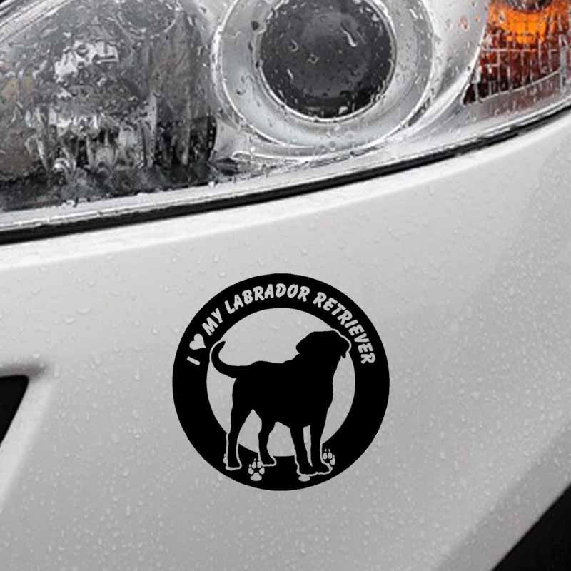 Fashion 15CM*15CM I Love My Labrador Retriever Dog Vinyl Caration Car Sticker Black/Silver C2-3243