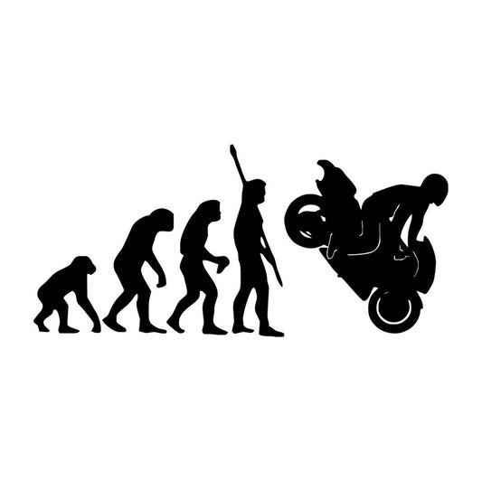 New Fashion 18.3*8.5CM  Human Evolution Motorcycle Car Stickers Personalized Vinyl  Decals Black/Silver C7-0688