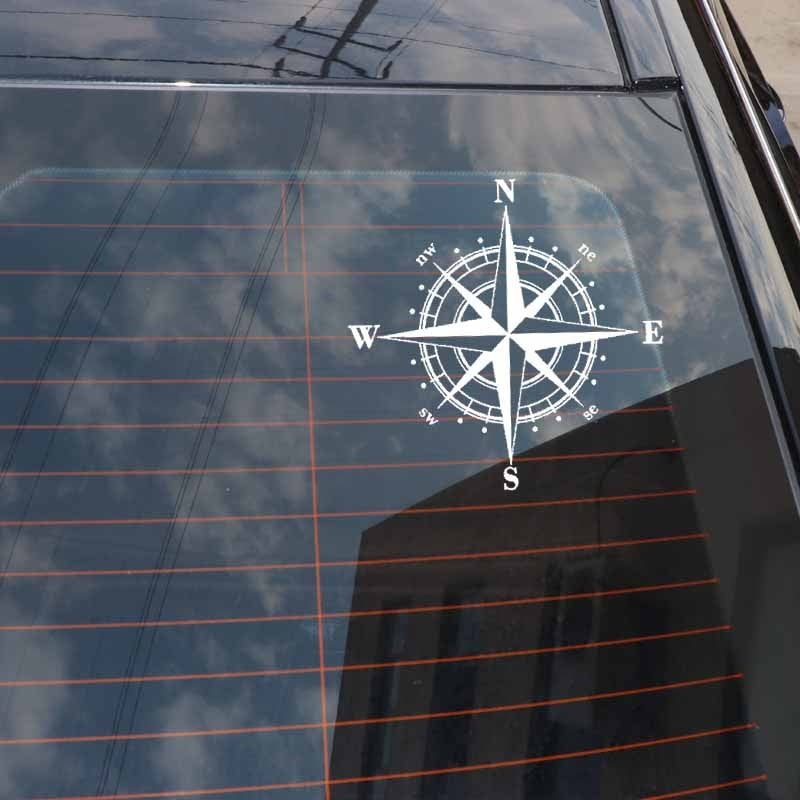 15cm*15cm Art Design Vinyl NSWE Compass Car Stickers Decals Black/Silver S6-3505
