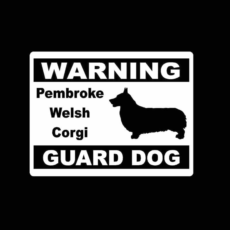 New Hot 15CM*11.4CM Pembroke Welsh Corgi Guard Dog Warning Guard Car Sticker Black/Silver C2-3210