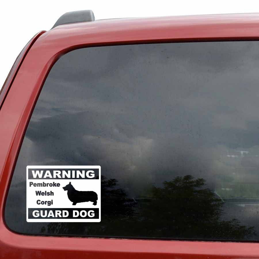 New Hot 15CM*11.4CM Pembroke Welsh Corgi Guard Dog Warning Guard Car Sticker Black/Silver C2-3210