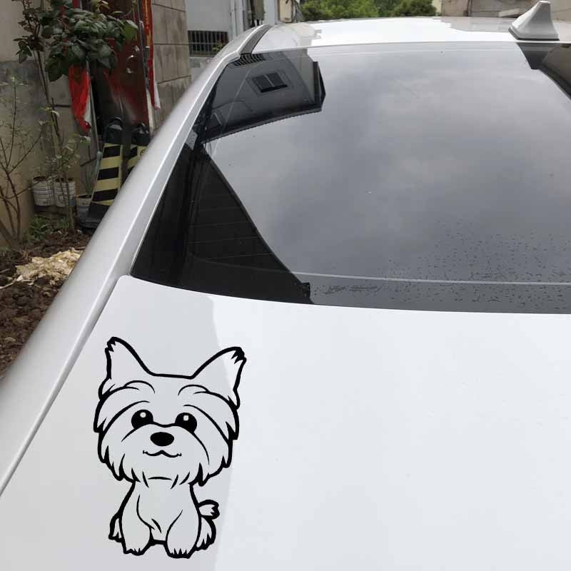 High-quality 10.8X16CM Yorkie Yorkshire Terrier Doggy Decal Cute Fun Dog Car Window Vinyl Car Sticker Black/Silver C24-1633