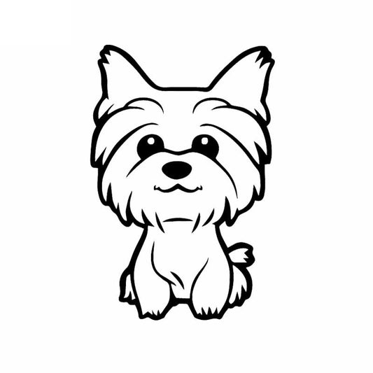 High-quality 10.8X16CM Yorkie Yorkshire Terrier Doggy Decal Cute Fun Dog Car Window Vinyl Car Sticker Black/Silver C24-1633