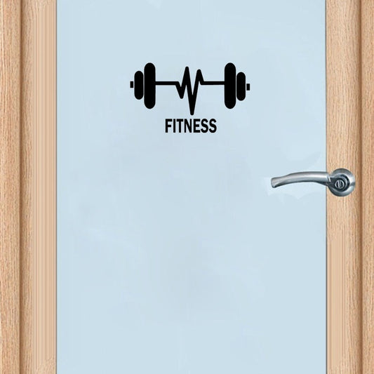 25*14.6CM Weightlifting Barbells Fitness Gym Sport Wall Sticker Decal Bedroom Door Decor D1-0309