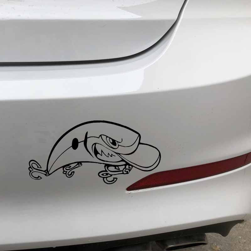 New Brand 16.3CM*11.8CM Car Sticker Fishing Lure Decal Vinyl Car Truck Window Decor Black/Silver C24-1083