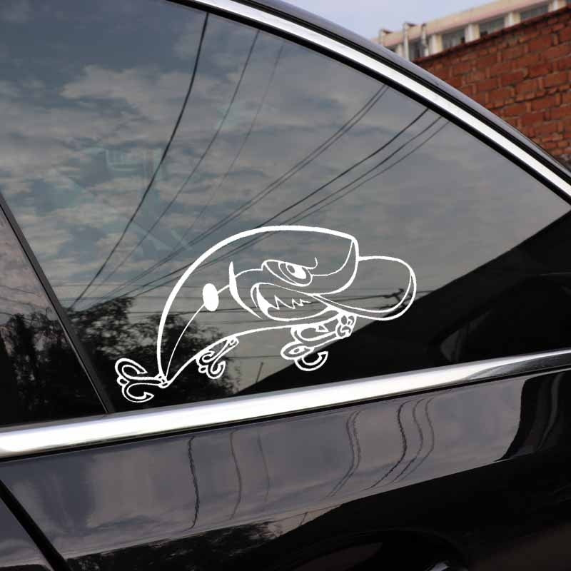 New Brand 16.3CM*11.8CM Car Sticker Fishing Lure Decal Vinyl Car Truck Window Decor Black/Silver C24-1083