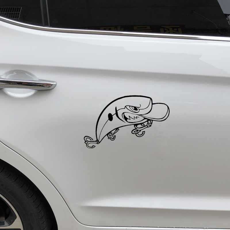 New Brand 16.3CM*11.8CM Car Sticker Fishing Lure Decal Vinyl Car Truck Window Decor Black/Silver C24-1083