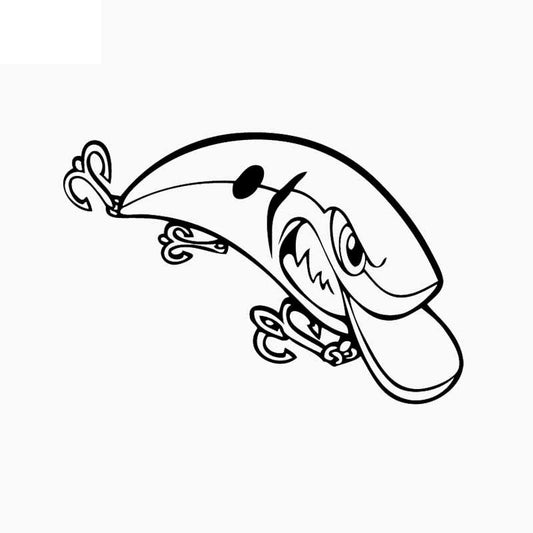 New Brand 16.3CM*11.8CM Car Sticker Fishing Lure Decal Vinyl Car Truck Window Decor Black/Silver C24-1083