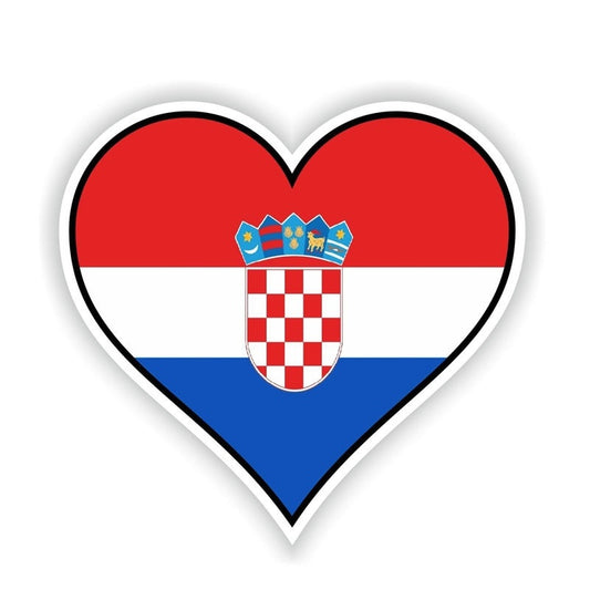 13.7CM*12.7CM Personality Car Accessories CROATIA HEART Flag Car Sticker Decal 6-1530