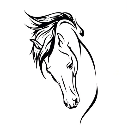 New Brand 10.4cm*17cm Animal Horse Head Car Accessories Vinyl Car Sticker Black/Silver S6-2724