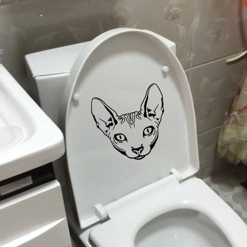 21.2*20.5CM Sphynx Cat Toilet Decal Wall Sticker BedRoom Home Decoration T4-0044
