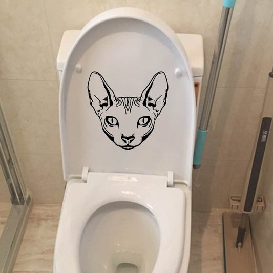 21.2*20.5CM Sphynx Cat Toilet Decal Wall Sticker BedRoom Home Decoration T4-0044
