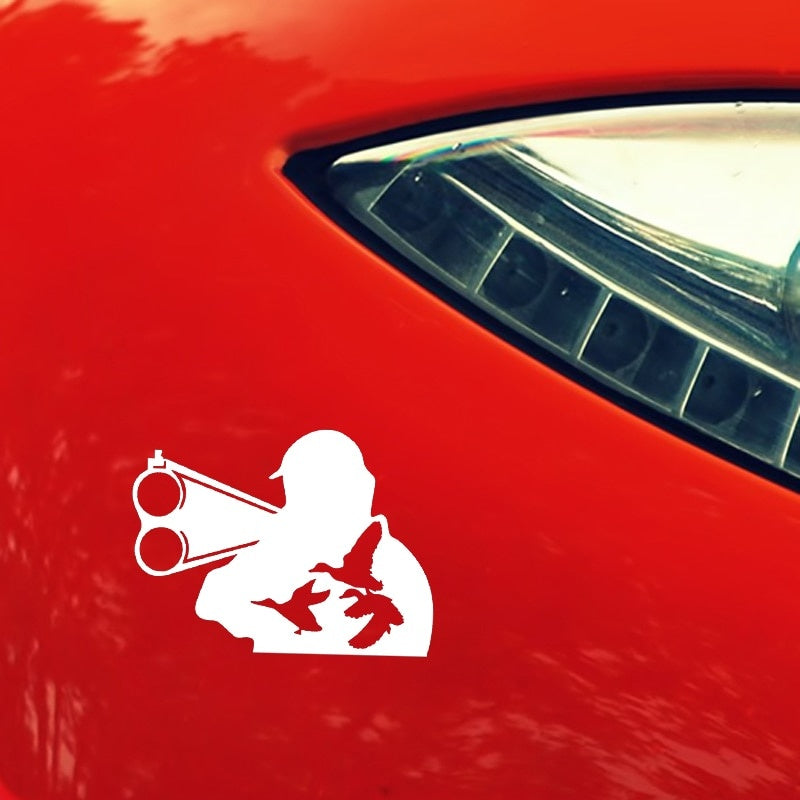 New Fashion 15.5cm*11.5cm Hunter Wild Duck Hunting Car Decals Vinyl Stickers  Car-Styling Black/Silver S6-2691