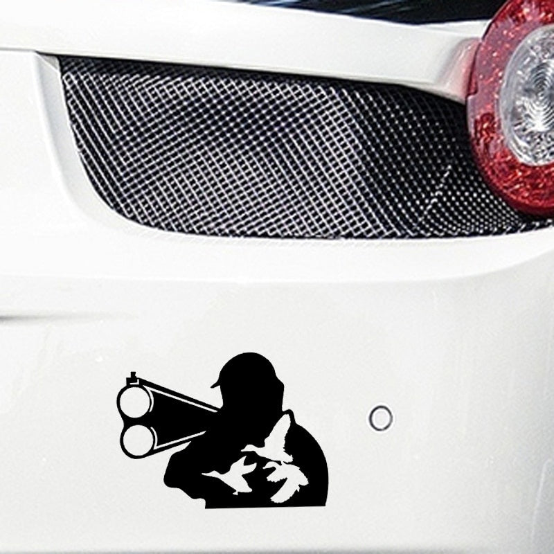 New Fashion 15.5cm*11.5cm Hunter Wild Duck Hunting Car Decals Vinyl Stickers  Car-Styling Black/Silver S6-2691