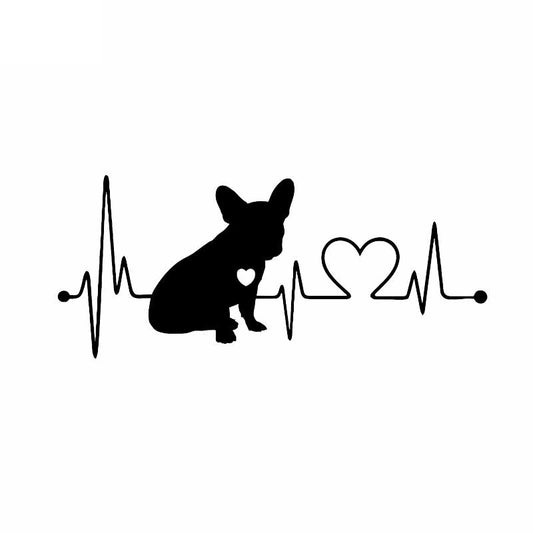 New Fashion 18CM*7.7CM French Bulldog Waterproof Vinyl Decoration Car Bumper Window Car Sticker Black/Silver C2-3310
