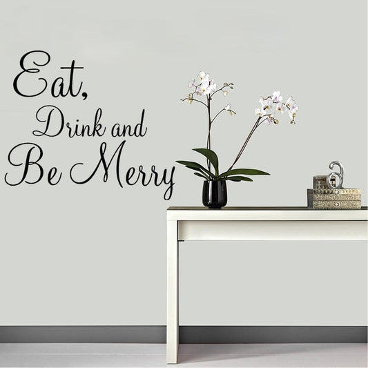 High-quality 58CM*50.8CM Eat Drink And Be Merry Stickers Quote Decal Kitchen PVC Wakll Decor W1-258