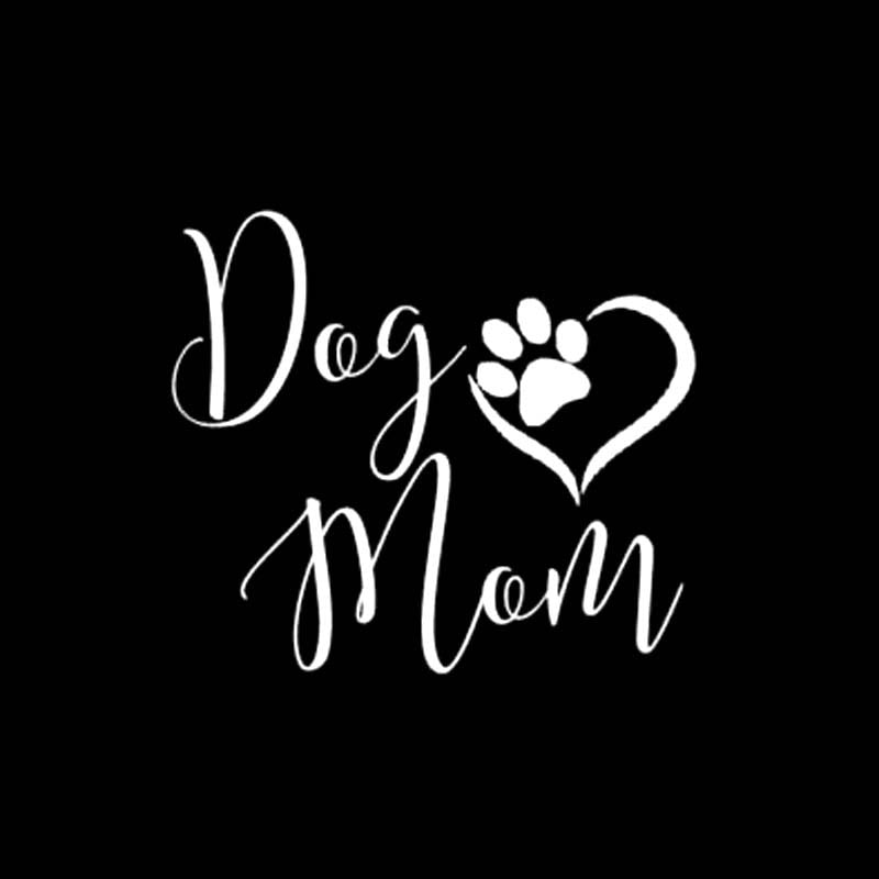 New Brand 12.7CM*11.2CM Dog Mom Sweet Footprints Vinyl Car Sticker Decals Black/Silver C10-00420
