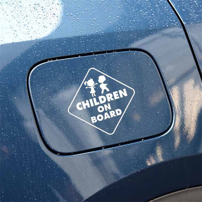 New Brand 10.2CM*10.2CM CHILDREN ON BOARD Cute Girl And Boy Car Sticker Decal Vinyl Black Silver C10-00664