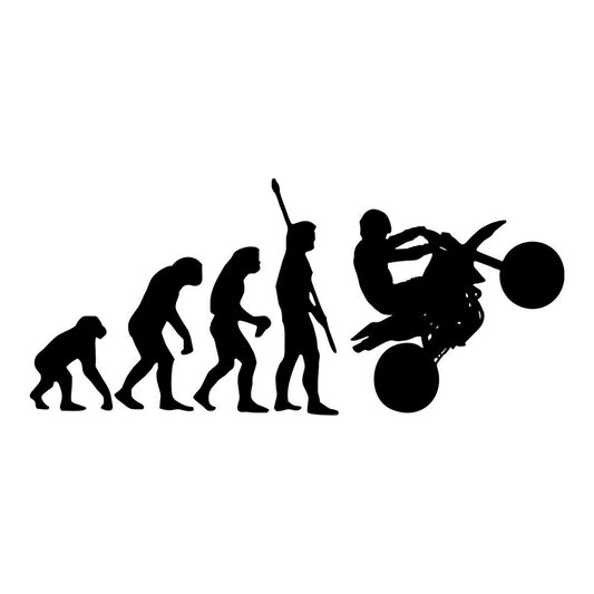 19.2*8.5CM  Human Evolution Motorcycle Car Stickers Personalized Vinyl  Decals Black/Silver C7-0689