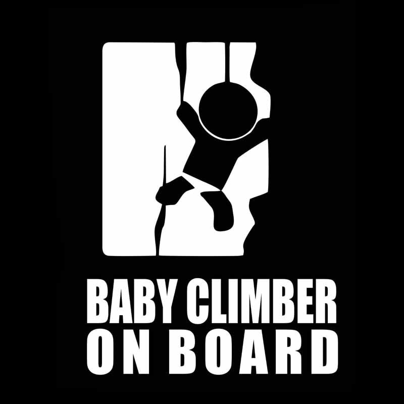 New Hot 9.1CM*12CM BABY CLIMBER ON BOARD Vinyl Sticker Car Funny Decals Black/Silver C10-00767