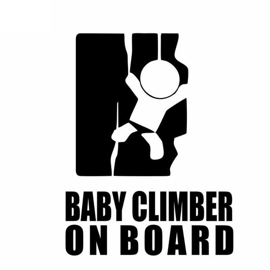 New Hot 9.1CM*12CM BABY CLIMBER ON BOARD Vinyl Sticker Car Funny Decals Black/Silver C10-00767