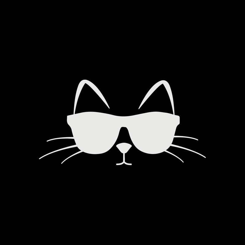 New Fashion 14CM*7.2CM Cool Cat With Sunglasses Vinyl Decal Car Sticker Feline Pet Love Black Silver C10-02482