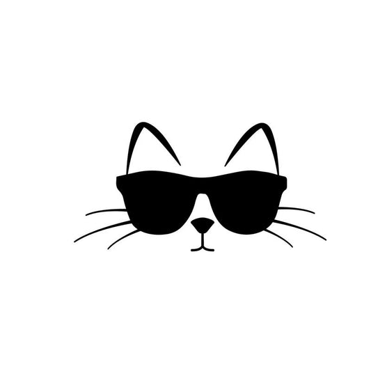 New Fashion 14CM*7.2CM Cool Cat With Sunglasses Vinyl Decal Car Sticker Feline Pet Love Black Silver C10-02482