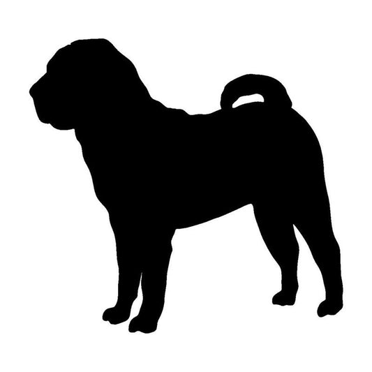Fashion 13.5*12.7CM Chinese Shar-Pei Lovely Animal Car Sticker Window Decoration Vinyl Decal Black/Silver C6-1619