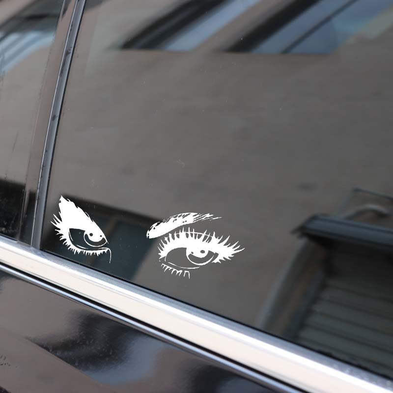 15.3*7.9CM Sexy Beautiful Gorgeous Eyes Car Sticker Black/Silver Vinyl Car Decal Popular  Style C20-0911