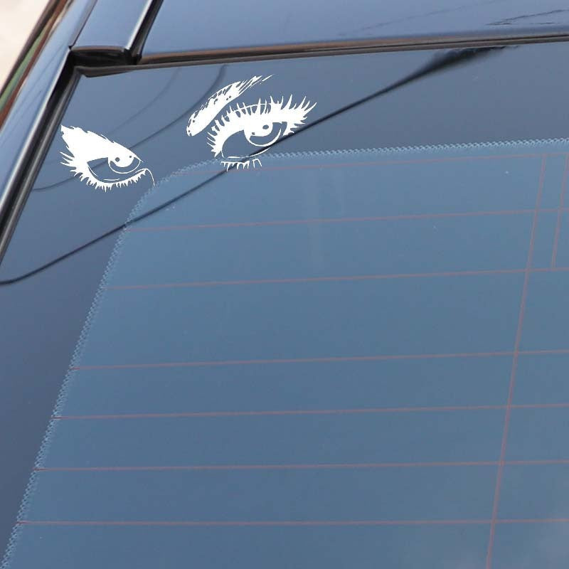 15.3*7.9CM Sexy Beautiful Gorgeous Eyes Car Sticker Black/Silver Vinyl Car Decal Popular  Style C20-0911
