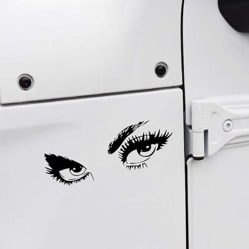 15.3*7.9CM Sexy Beautiful Gorgeous Eyes Car Sticker Black/Silver Vinyl Car Decal Popular  Style C20-0911