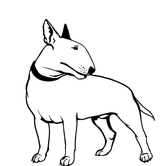 New Brand 17CM*19.2CM Decal Bullterrier Dog Pet Animal Feet Tail Guard  Vinyl Car Stickers Black/Silver C10-00260