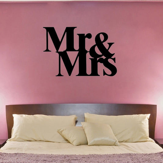80CM*53.7CM Mr&Mrs Wall Quote Stickers Home Bedroom Decor  Decal  PVC Wall Sticker W1-010