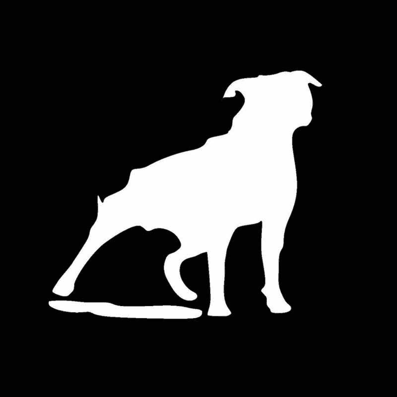 New Hot 14.7CM*13.3CM  Stafford Dog Breed Vinyl Car Sticker Bumper Decoration Black/Silver C2-3131