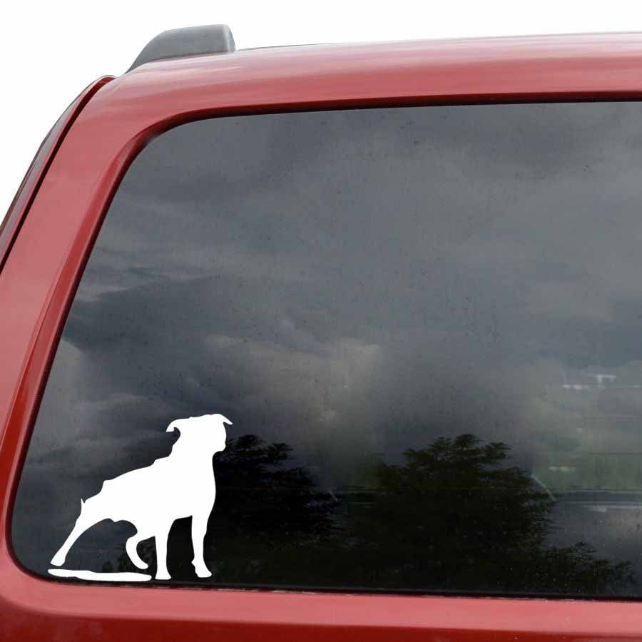 New Hot 14.7CM*13.3CM  Stafford Dog Breed Vinyl Car Sticker Bumper Decoration Black/Silver C2-3131