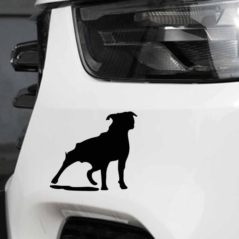 New Hot 14.7CM*13.3CM  Stafford Dog Breed Vinyl Car Sticker Bumper Decoration Black/Silver C2-3131