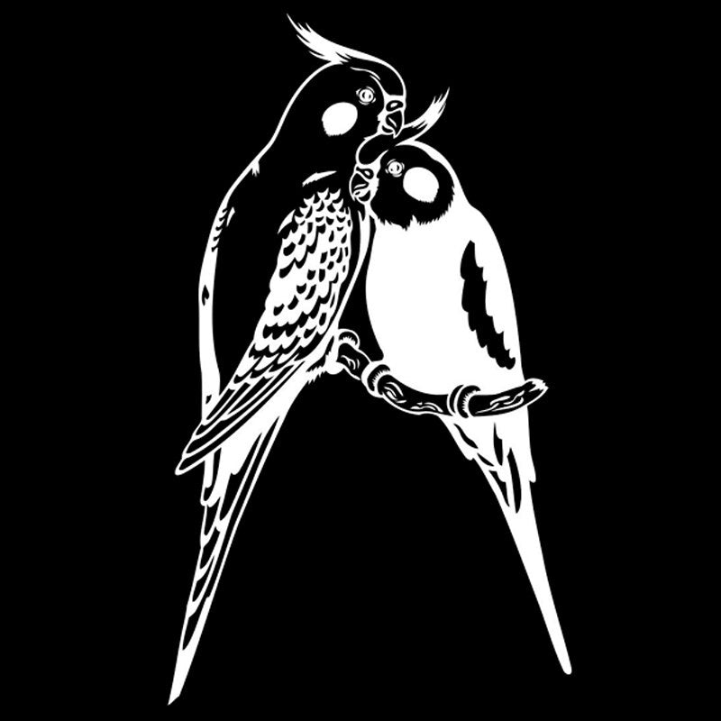 11.6X20CM Parrot Bird Interesting Fashion Vinyl Decal Car Sticker Black Silver Accessories S6-2511