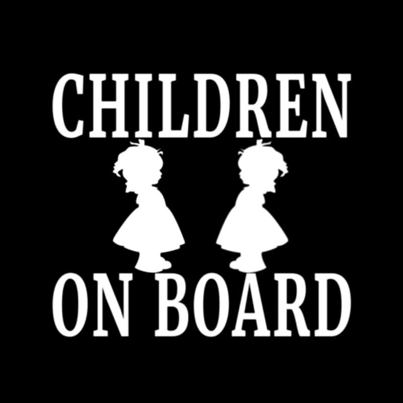 2020 NEW 12.7CM*11.3CM CHILDREN ON BOARD Girl Vinyl Decal Family Baby Child Safety Car Truck Black/Silver C10-00124