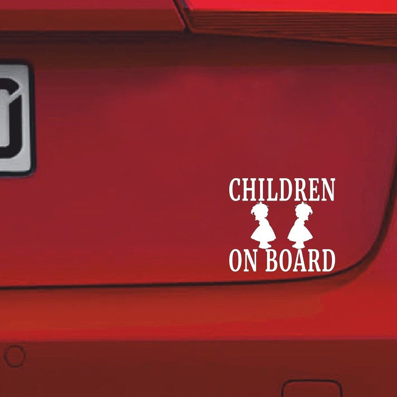 2020 NEW 12.7CM*11.3CM CHILDREN ON BOARD Girl Vinyl Decal Family Baby Child Safety Car Truck Black/Silver C10-00124