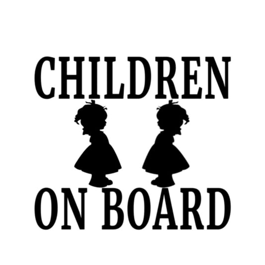 2020 NEW 12.7CM*11.3CM CHILDREN ON BOARD Girl Vinyl Decal Family Baby Child Safety Car Truck Black/Silver C10-00124