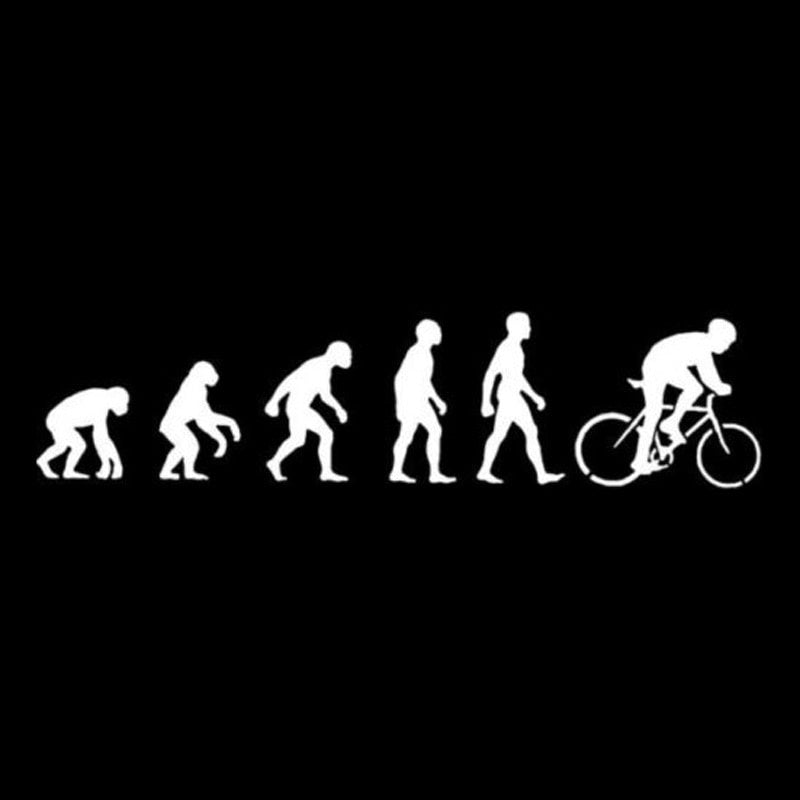 19.3*4.6CM Personality Human Evolution Cycling Car Stickers Waterproof  Vinyl Decals Black/Silver  C7-0268