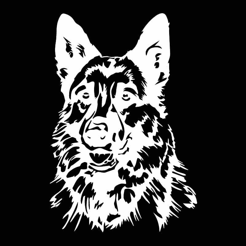 Hot 11.9X17.7CM Funny Animal Car Sticker Vinyl Decal German Shepherd Dog Black/Silver C24-1596