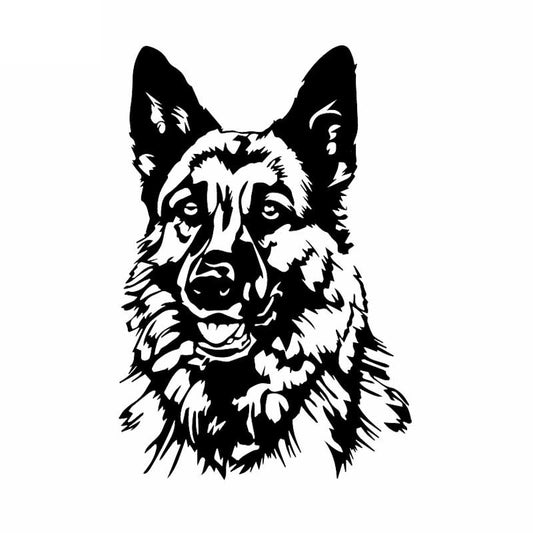 Hot 11.9X17.7CM Funny Animal Car Sticker Vinyl Decal German Shepherd Dog Black/Silver C24-1596