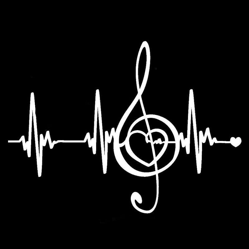 Hot 18CM*13.3CM Creative Music Pulse Heartbeat Lines Vinyl Stickers Car Decal Silhouette S9-0727
