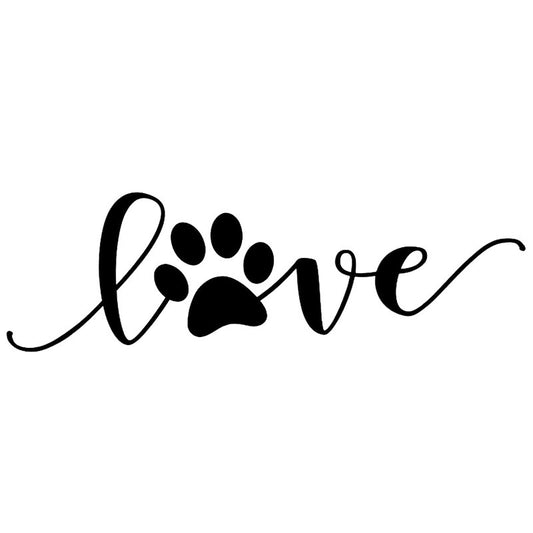 High-quality 12.7CM*3.9CM Love Dog Footprints Automobile Vinyl Sticker Decals Black/Silver C10-00405