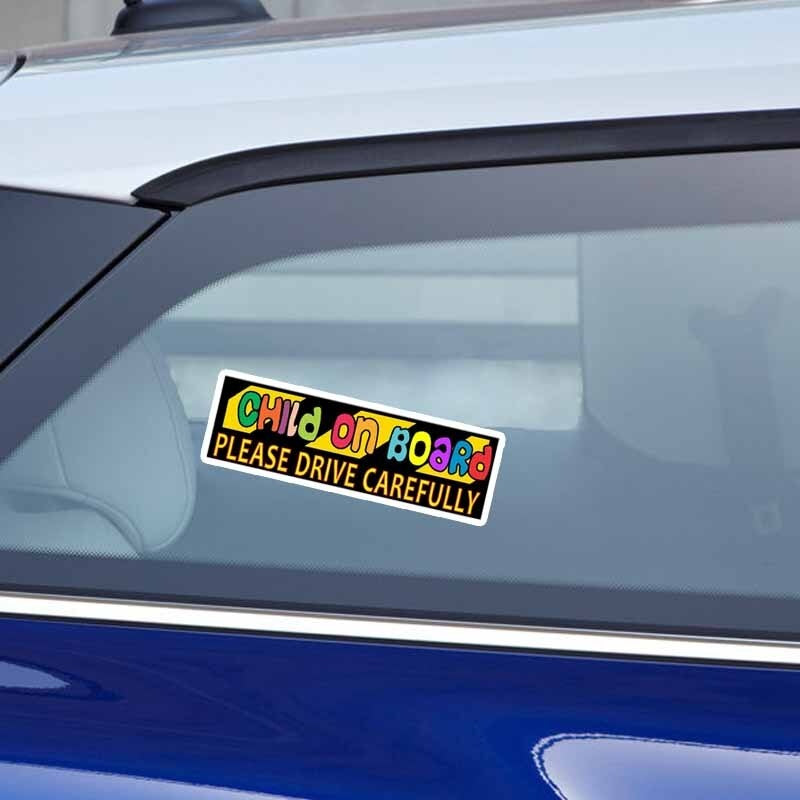 15.5*4.6CM Safety Caution Sign For Car Sticker Cartoon Child on Board Please Drive Carefully Graphic Decoration C1-5641
