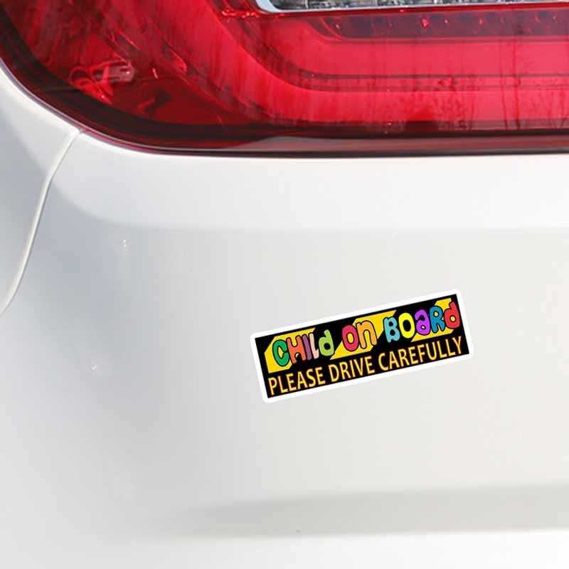 15.5*4.6CM Safety Caution Sign For Car Sticker Cartoon Child on Board Please Drive Carefully Graphic Decoration C1-5641