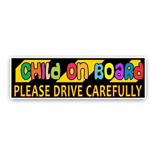 15.5*4.6CM Safety Caution Sign For Car Sticker Cartoon Child on Board Please Drive Carefully Graphic Decoration C1-5641