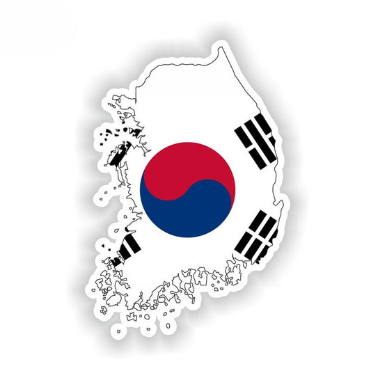 10.3CM*15.4CM Creative Decal South Korea Map Flag Funny Car Sticker 6-1689